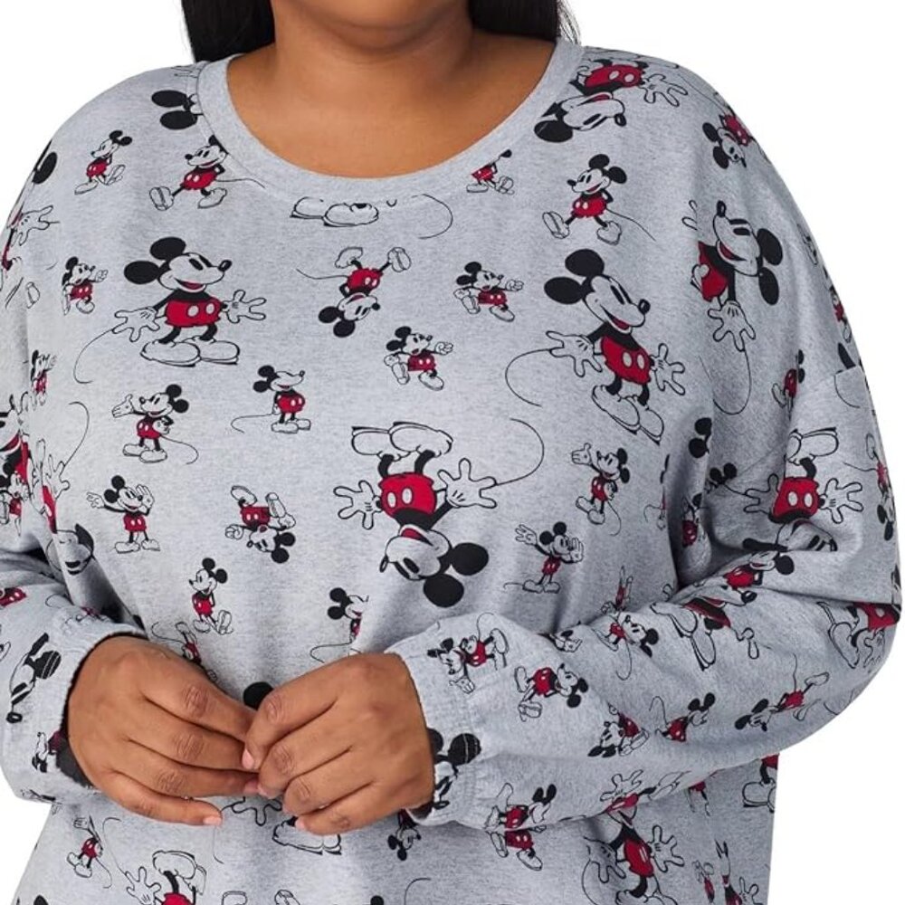 NEW Disney Mickey Mouse 2 piece Loungewear Lounge Pajamas PJs Set Pants Top 24 - Picture 3 of 5